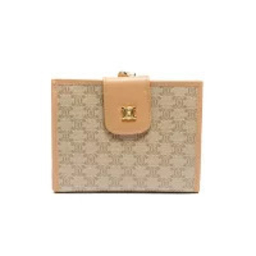 Celine Macadam Bi fold Wallet Beige Cream